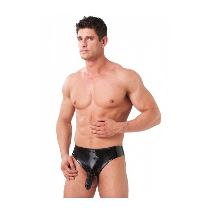 HERRENUNTERHOSE AUS LATEX + ETUI PENIEN