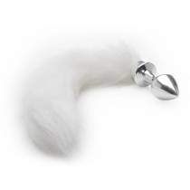 BUTTPLUG METAL WHITE TAIL