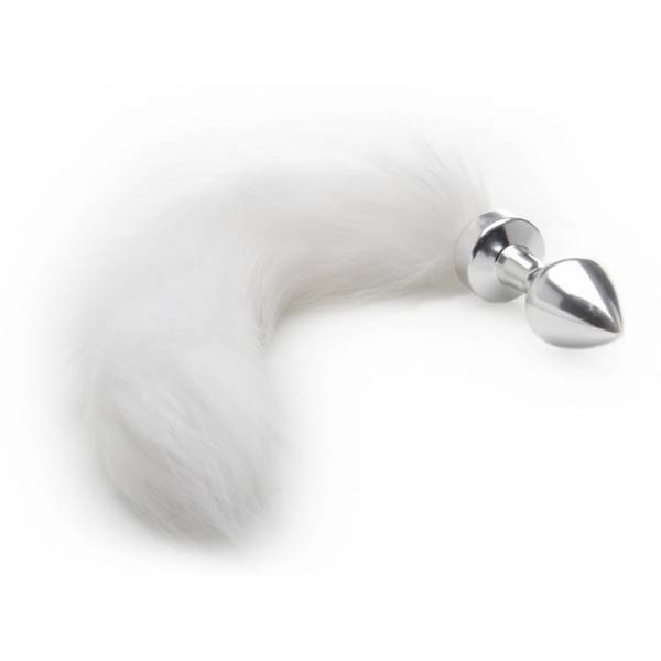 BUTTPLUG METAL WHITE TAIL