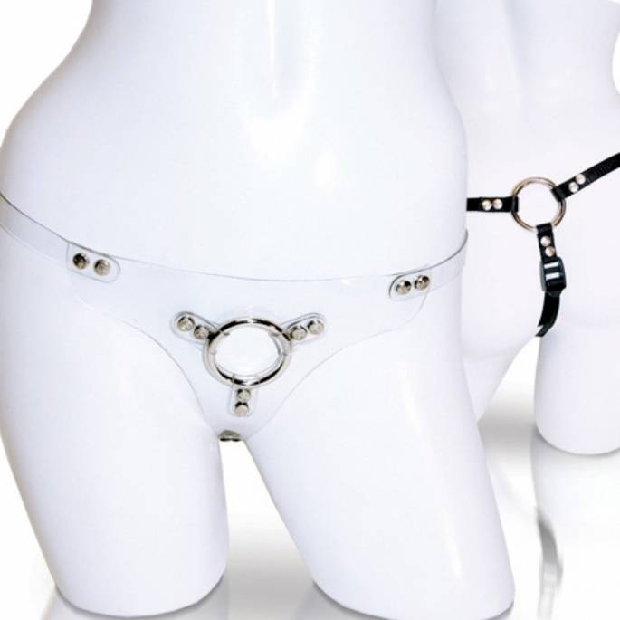 TRANSPARENT DILDO BELT HARNESS