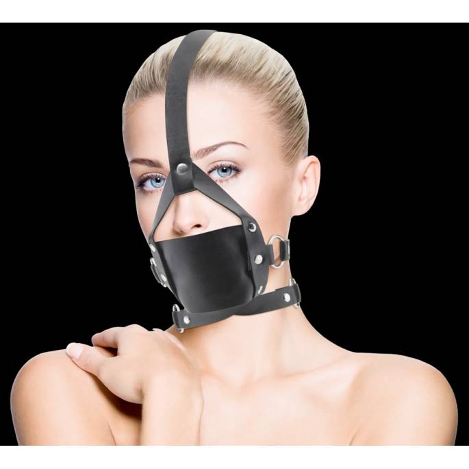 HEAD HARNESS GAG LEATHER BLACK