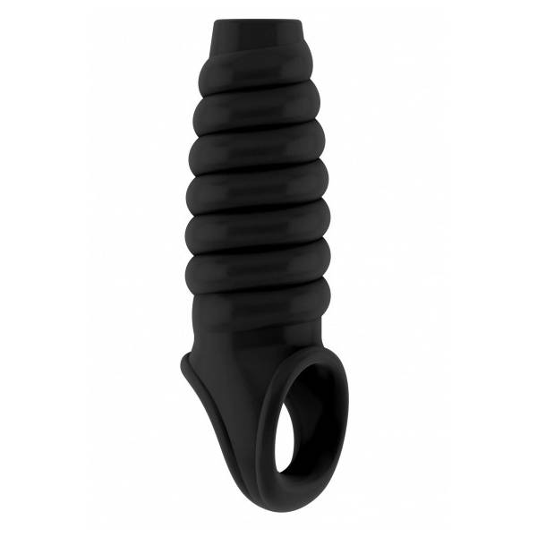 ÉTUI PENIEN OUVERT NOIR ONDULÉ