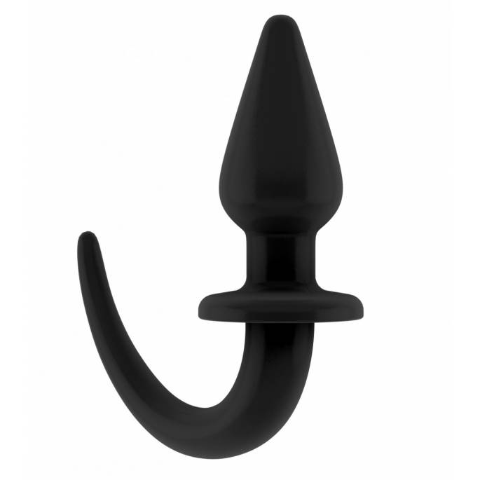 BUTT PLUG TAIL NEGRO CÓNICO 10cm