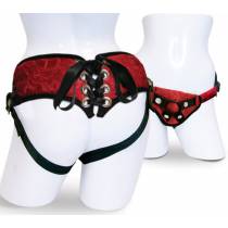 CORSETTO ROSSO IMBRACATURA CINTURA DILDO