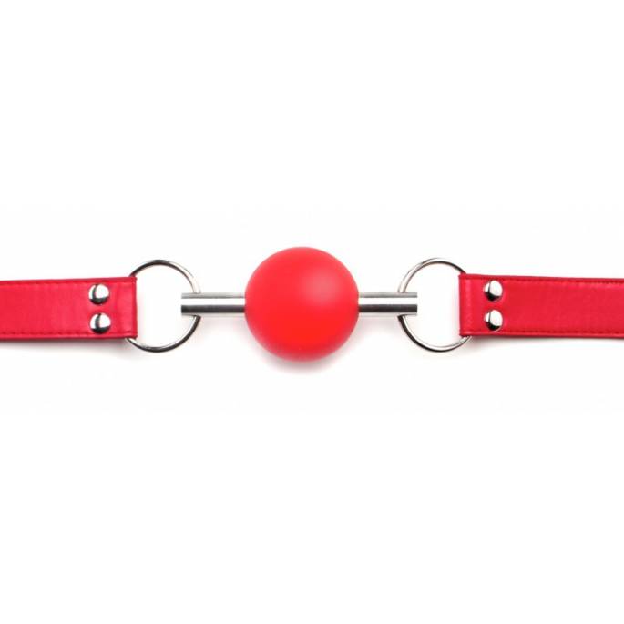 RED BALL GAG - RED LEATHER