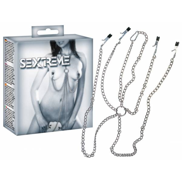 SET CHAINES COLLIER + PINCES SEINS ET SEXE