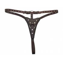 BROWN LEATHER THONG HARNESS