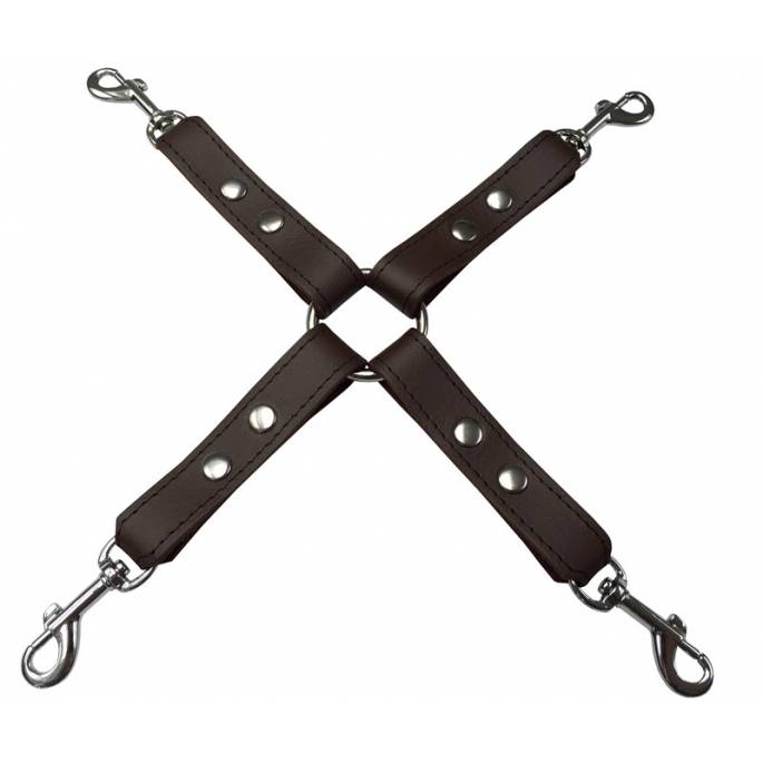 SANGLE CUIR MARRON CONTRAINTE CROIX
