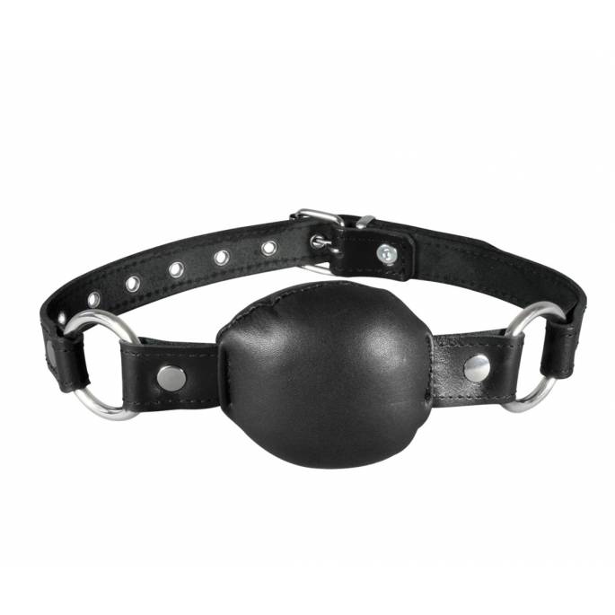 BLACK LEATHER PADDED GAG