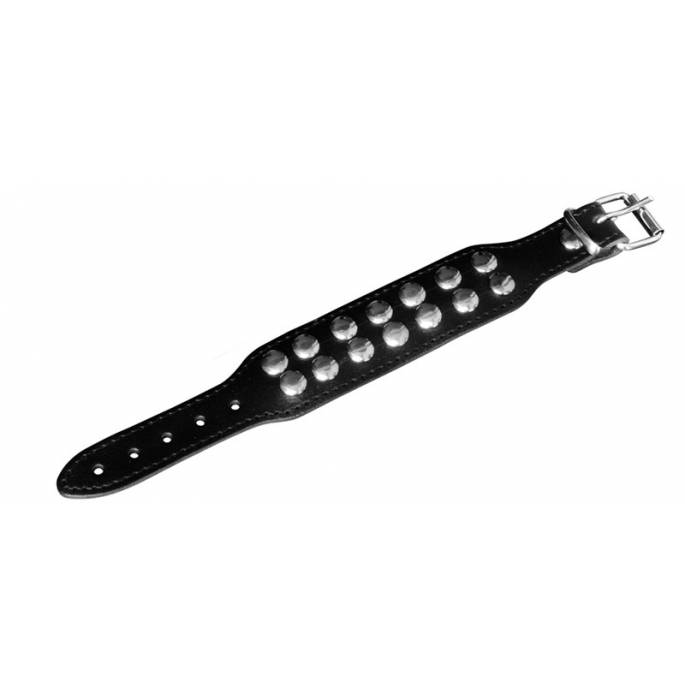 BRACELET EN CUIR + CLOUS 2 RANGS