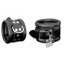 MANETTE CON LUCCHETTO IN PELLE NERA