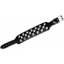 LEATHER BRACELET + EYELETS 3 ROWS