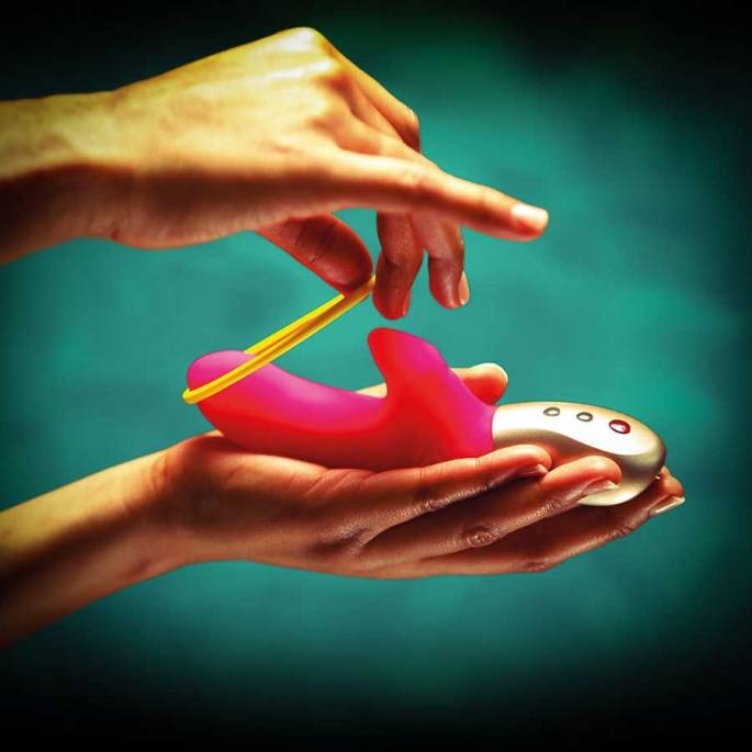 MINI VIBRO AMORINO PINK/GELBER STREIFEN