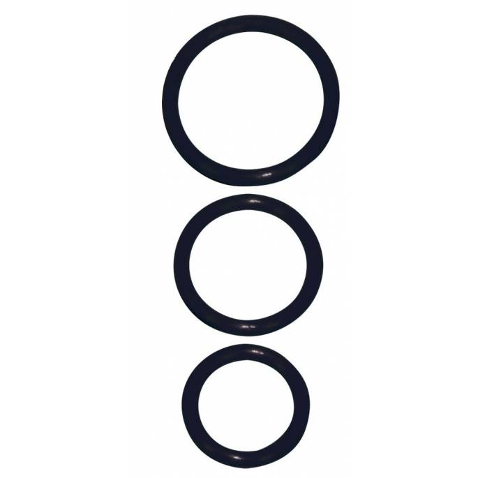 JUEGO DE 3 ANILLOS DE SILICONA NEGROS