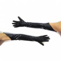 LONG BLACK VINYL GLOVES