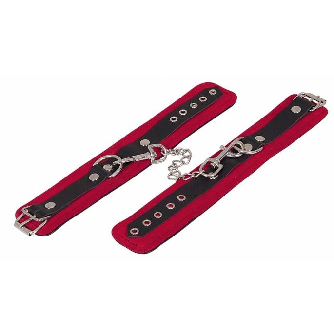 BLACK LEATHER ANKLES RED SUEDE