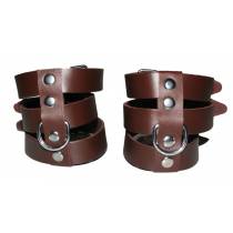 CHEVILLERE 3 BANDES CUIR MARRON