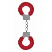 MENOTTES FOURRURE ROUGE OUCH