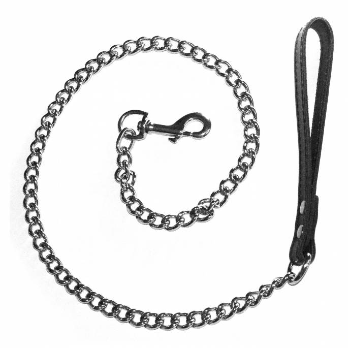 LANGE KETTENLEINE + LEDERGRIFF SCHWARZ