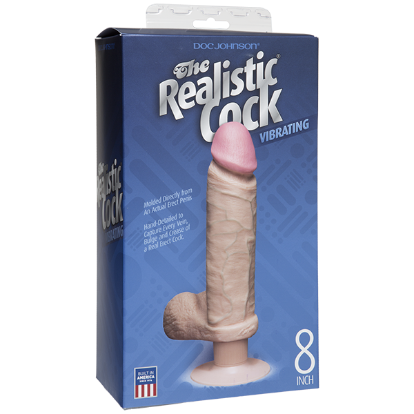 DILDO MIT SAUGNAPF REALISTIC COCK 8" VIBRIEREND