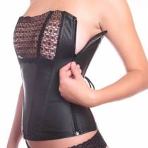 BUSTIER WETLOOK DECOLLETE SPITZE