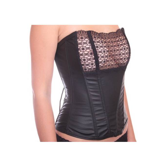 BUSTIER WETLOOK DECOLLETE SPITZE
