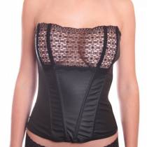 BUSTIER WETLOOK DECOLLETE DENTELLE