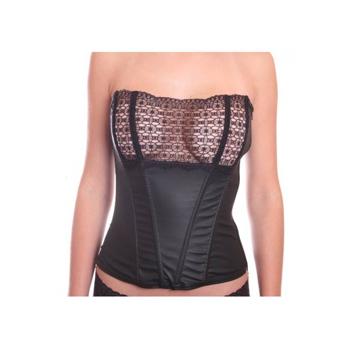 BUSTIER WETLOOK DECOLLETE SPITZE