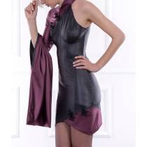 ROBE XIAN BI-COLORE NOIRE + PRUNE (DEFAUT)