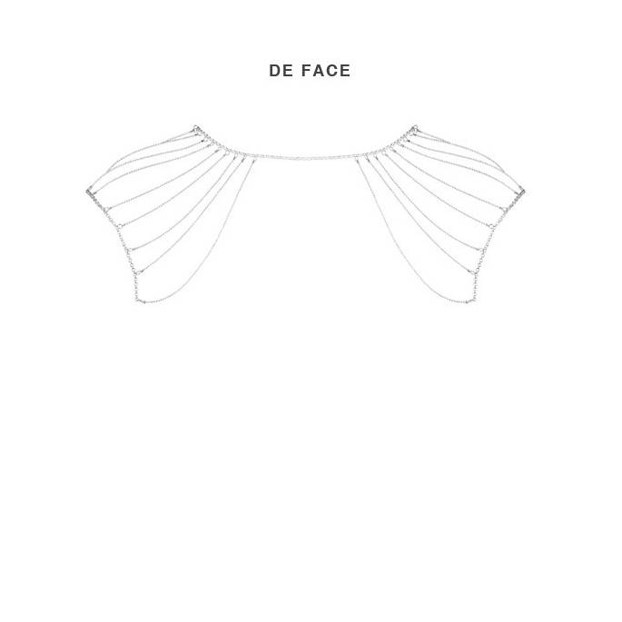 SCHULTER- UND RÜCKENKETTE AUS SILBERMETALLIC