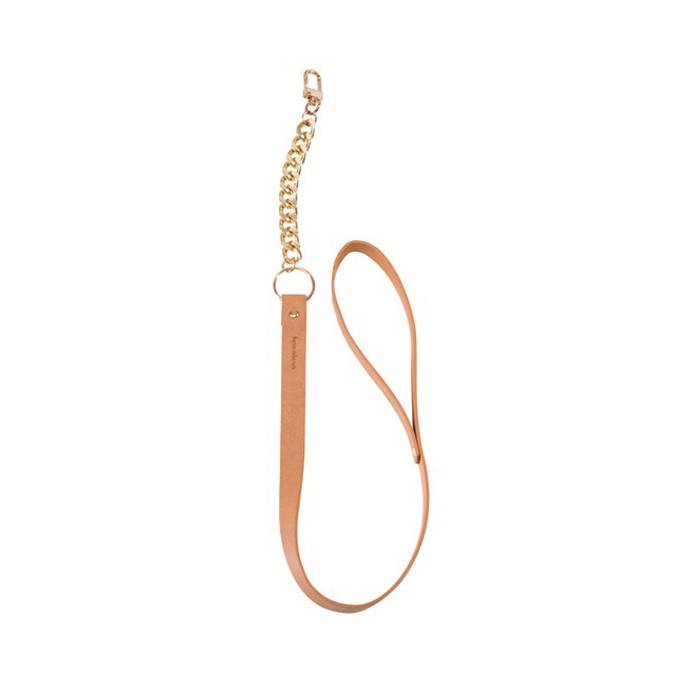 MAZE - COLLIER CHOCKER AVEC LAISSE MARRON