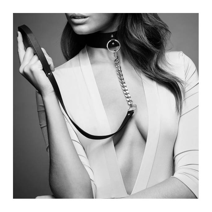 MAZE - COLLIER CHOCKER AVEC LAISSE NOIR