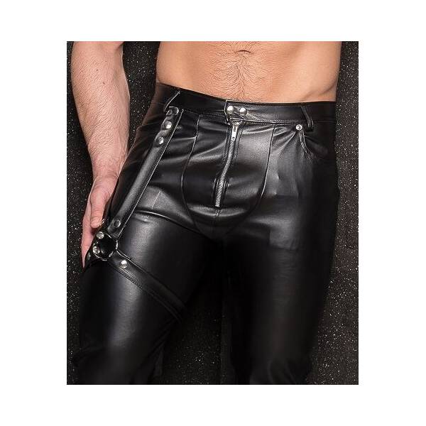 WETLOOK PANTS HARNESS THIGH