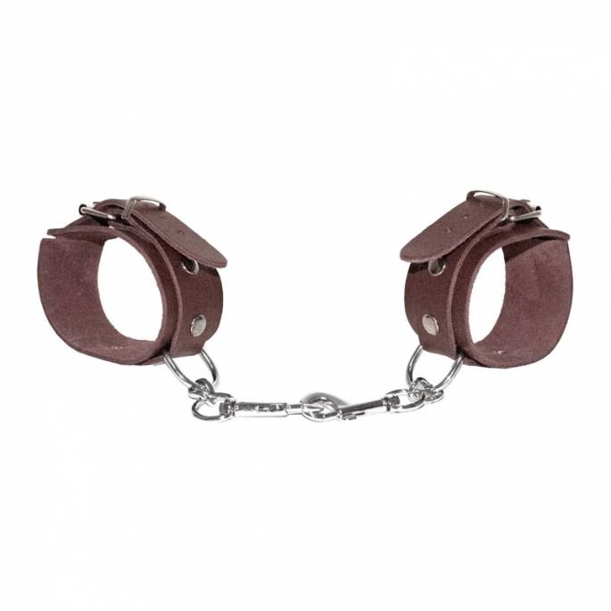 MENOTTES CUIR MARRON FINE