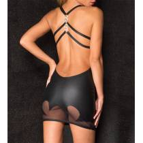 ROBE WETLOOK DOS NU CROISÉ DOS VOILE BAS