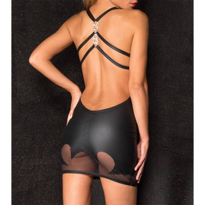 ROBE WETLOOK DOS NU CROISÉ DOS VOILE BAS