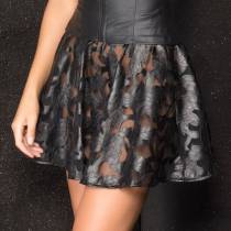 JUPE PATINEUSE WETLOOK ORNEMENT + VOILE