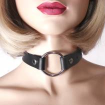 COLLIER CUIR ANNEAU