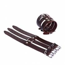 HANDSCHELLEN MIT 3 STREIFEN AUS BRAUNEM LEDER