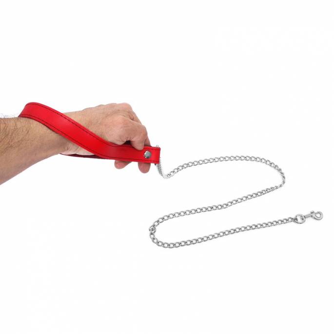 LAISSE ROUGE CHAINE 100 CM