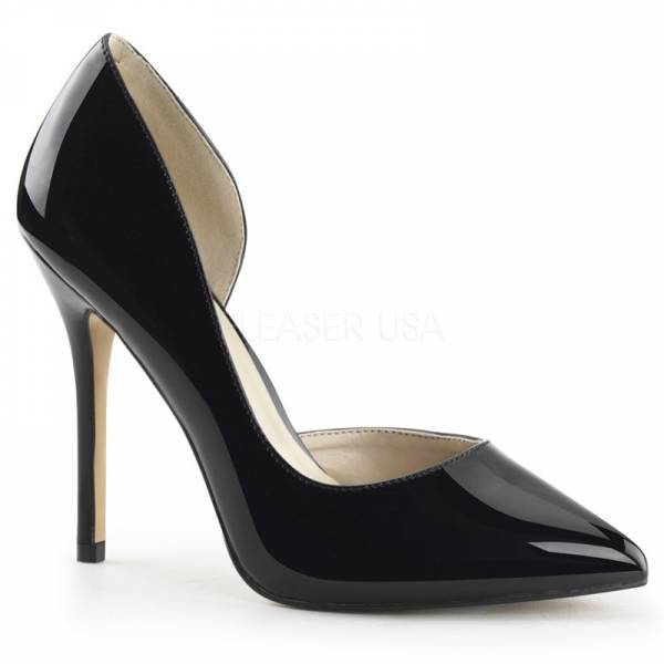 BLACK OPEN TOE PUMPS