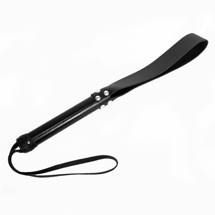 PADDLE CUIR NOIR SLAPPER