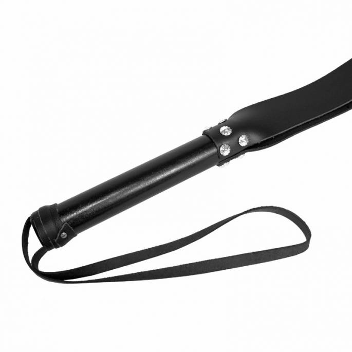 PADDLE CUIR NOIR SLAPPER