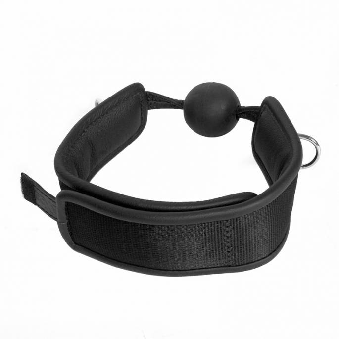 BAILLON BOULE NOIRE NYLON UND SCHWARZES LEDER