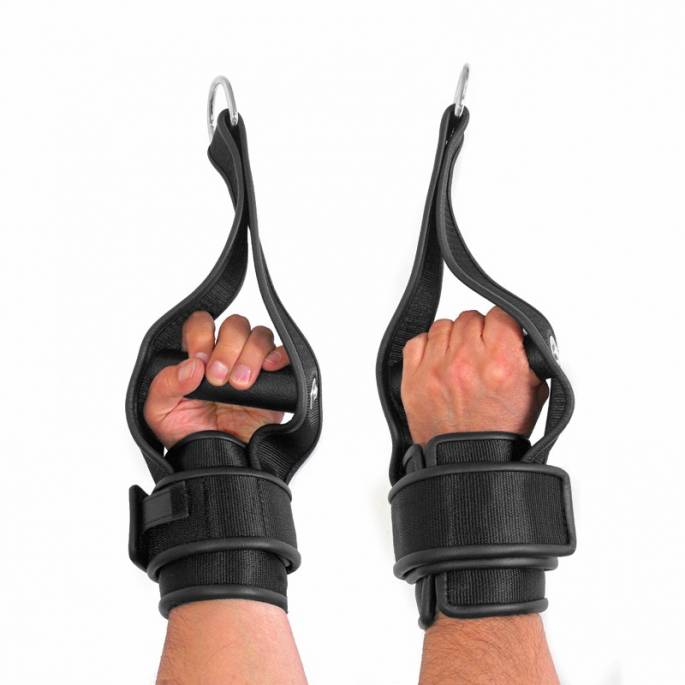 MENOTTES DE SUSPENSION NYLON ET CUIR NOIR