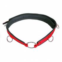 BONDAGE-GÜRTEL AUS ROTEM NYLON UND SCHWARZEM LEDER