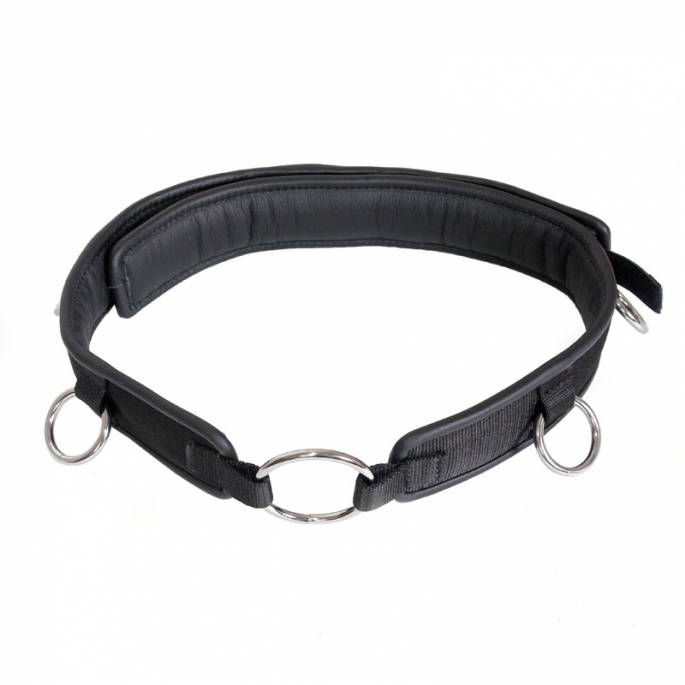 CEINTURE BONDAGE NYLON ET CUIR NOIR