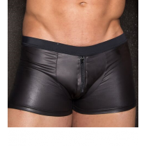BOXER WETLOOK + ZIP NOIR