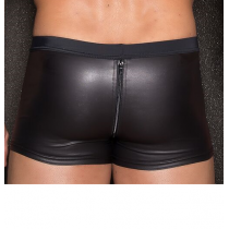 BOXER WETLOOK + ZIP NOIR