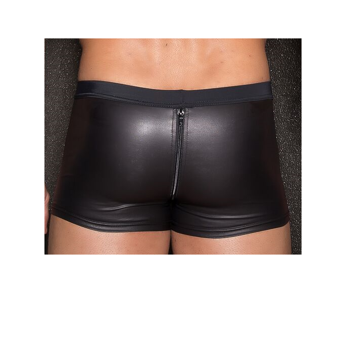 BOXER WETLOOK + ZIP NOIR
